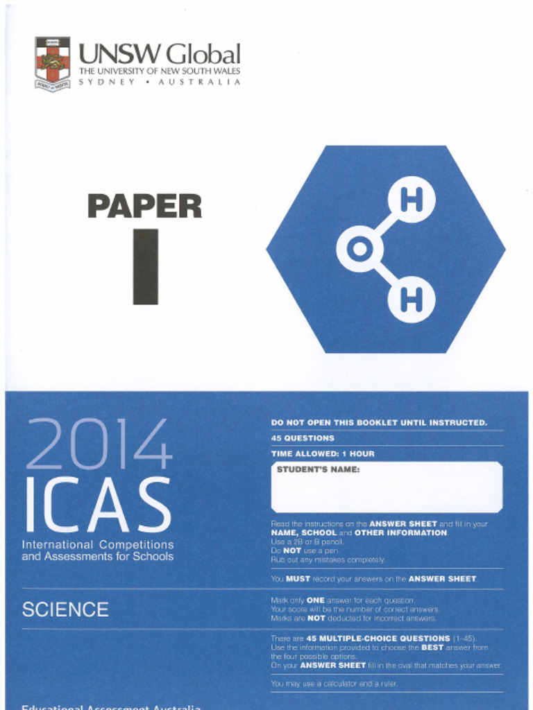 Copy of 2014 ICAS Science Paper I | PDF