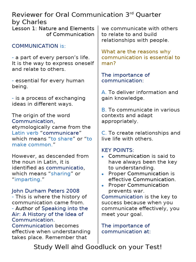 Essential Elements of Communication | PDF | Communication | Nonverbal ...
