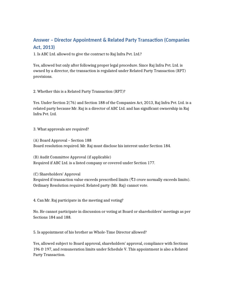 Director Appointment & RPT Compliance Guide | PDF