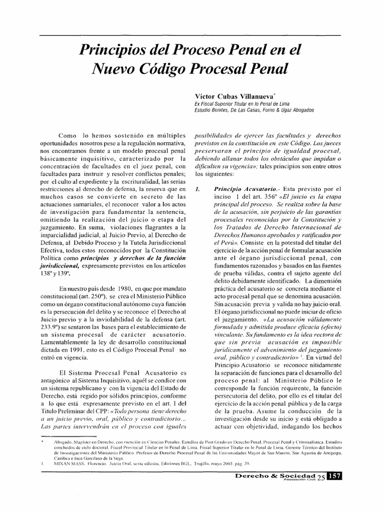 Principios Del Proceso Penal | PDF | Procedimiento Criminal | Ley procesal