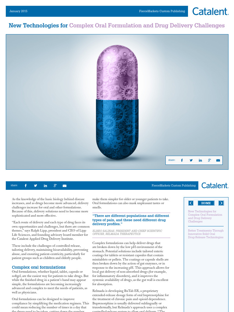 Complex Oral Drug Delivery Innovations | PDF | Pharmaceutical ...