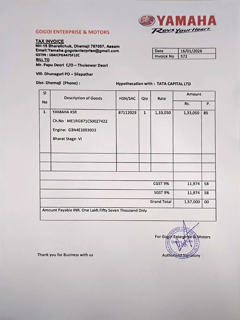 Papu Deori Invoice (1) | PDF