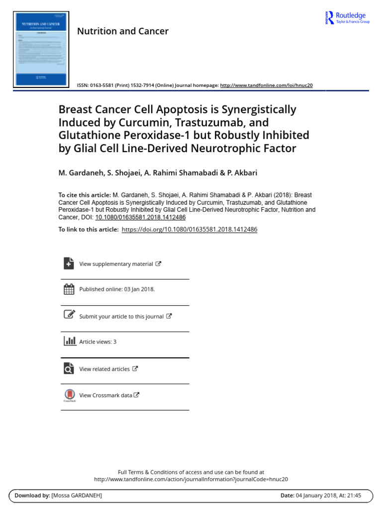 Synergistic Induction of Breast Cancer Apoptosis | PDF | Apoptosis ...