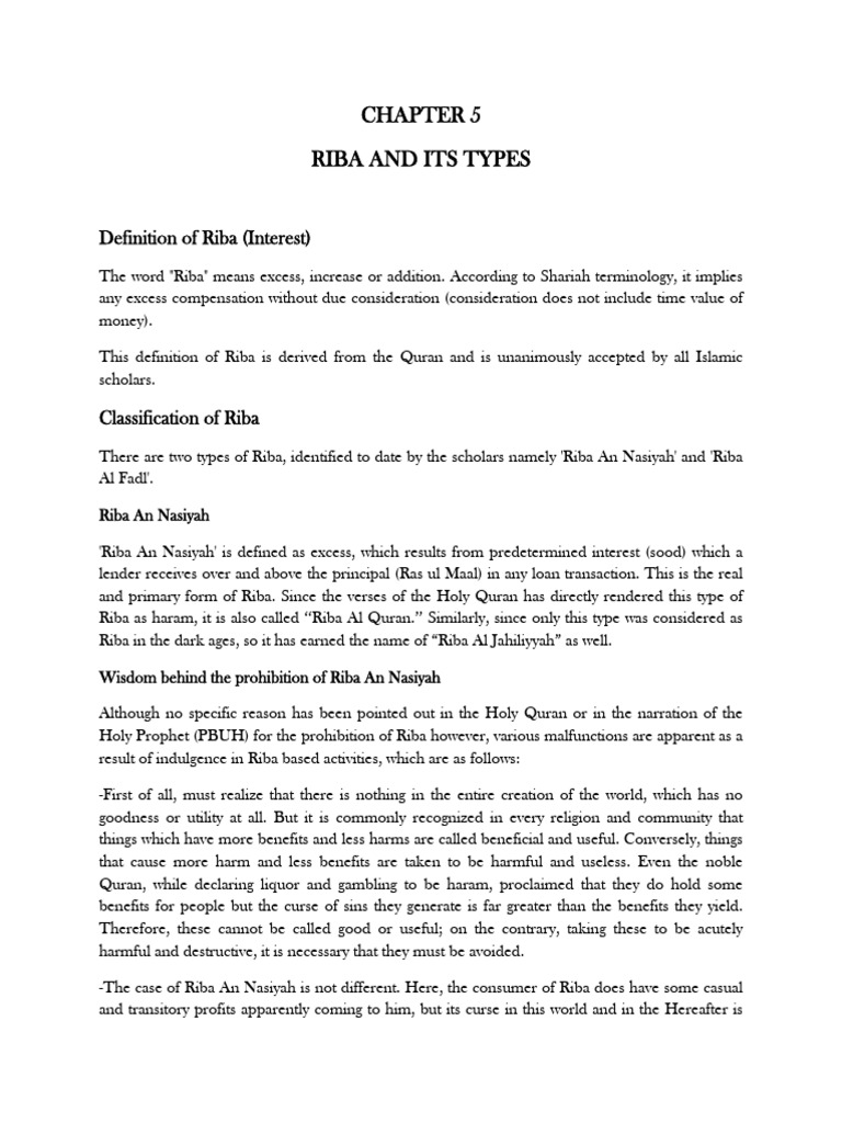 Understanding Riba: Types and Implications | PDF | Interest