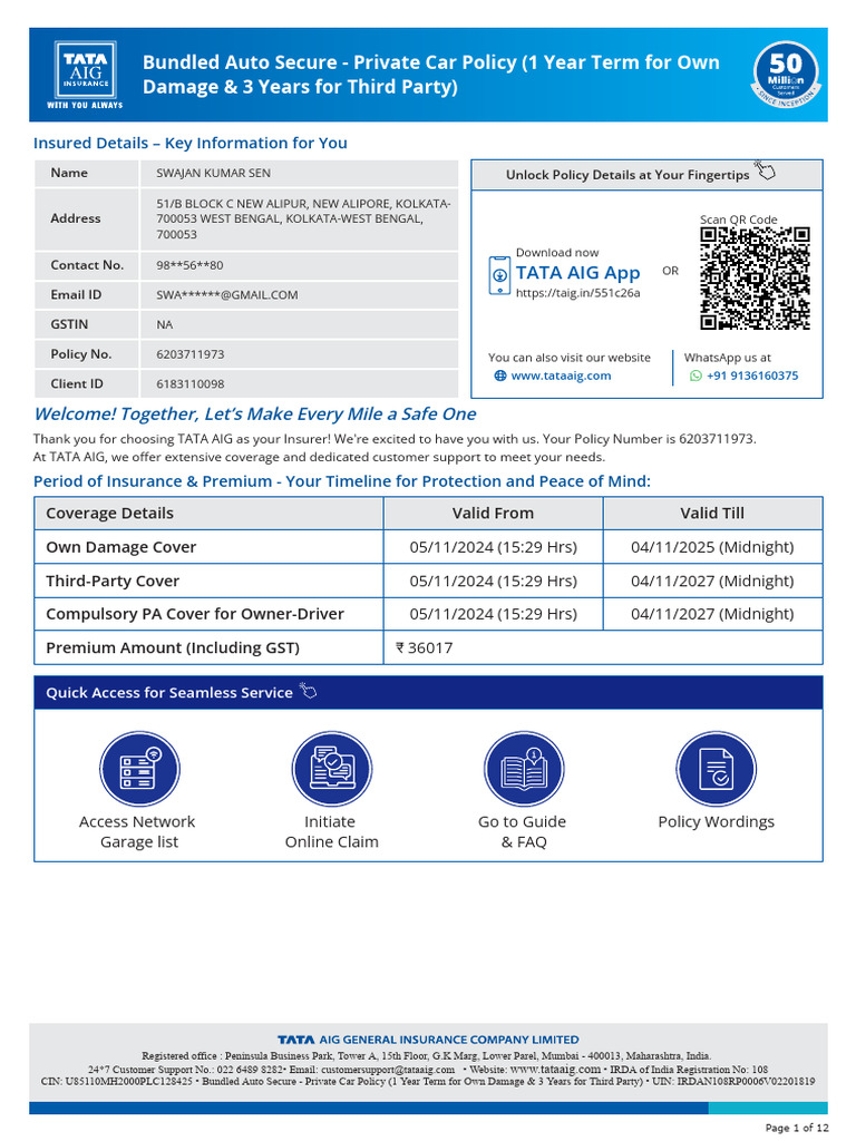 Volkswagen Policy | PDF | Insurance | Deductible