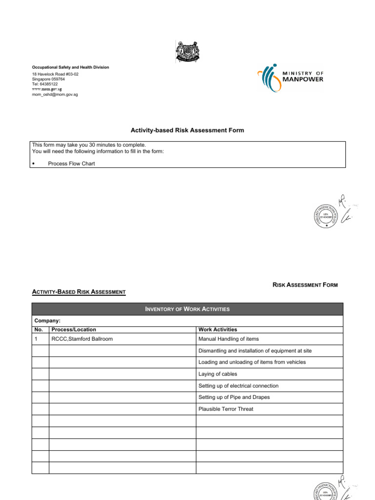 Activity-Based Risk Assessment Guide | PDF | Risk | Occupational Safety ...