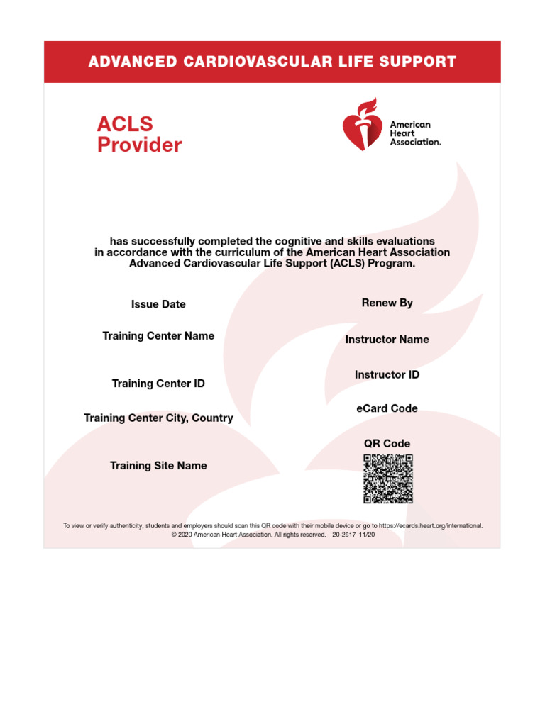 ACLS Certification Completion Document | PDF