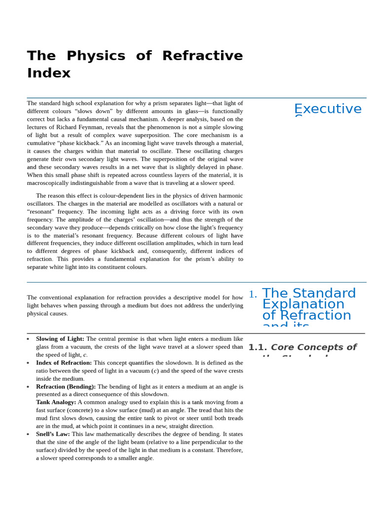 The Physics of Refractive Index | PDF | Waves | Resonance