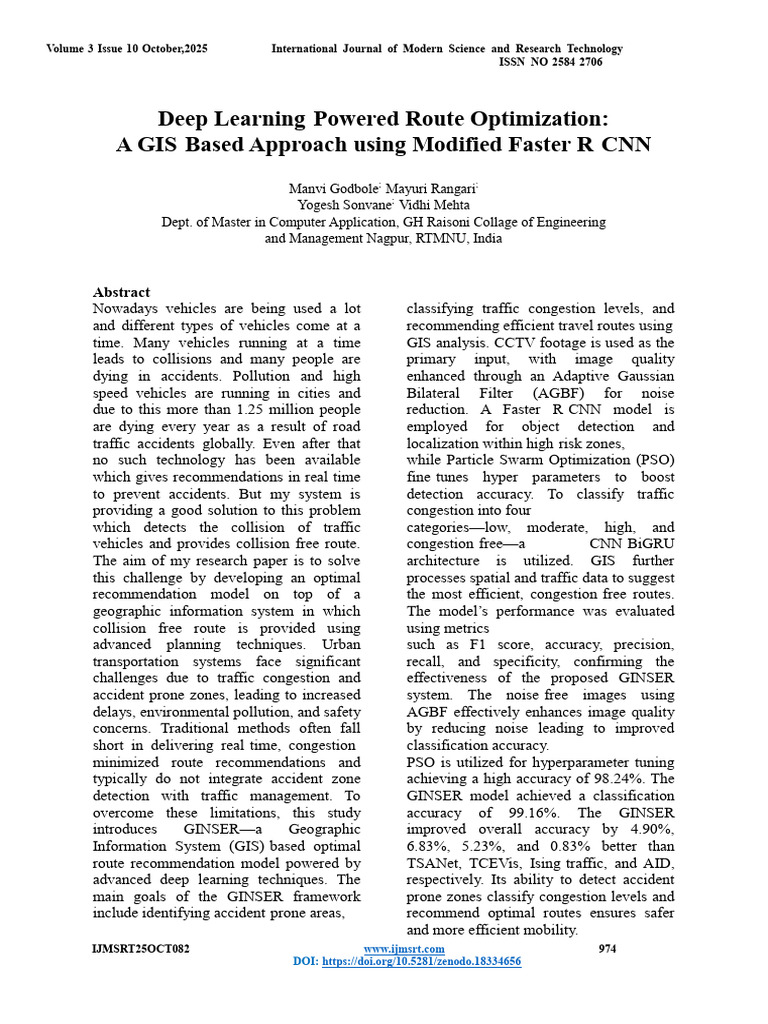 GIS-Based Deep Learning for Route Optimization | PDF | Geographic ...
