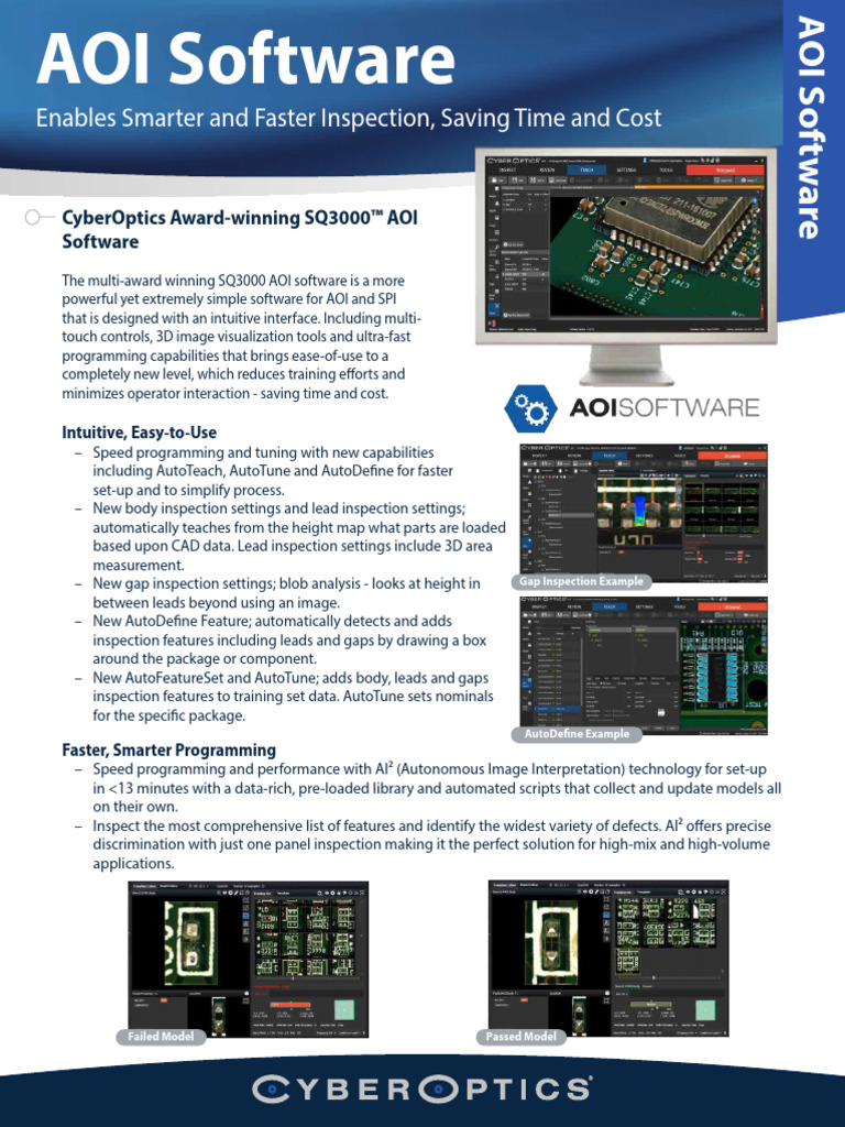 Advanced AOI Software for Efficient Inspection | PDF | Software ...