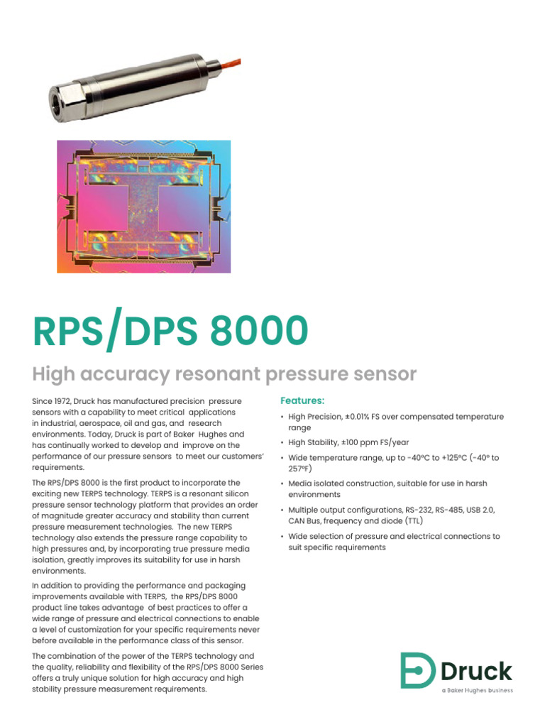 RPS/DPS 8000 High-Precision Pressure Sensor | PDF | Diode | Sensor