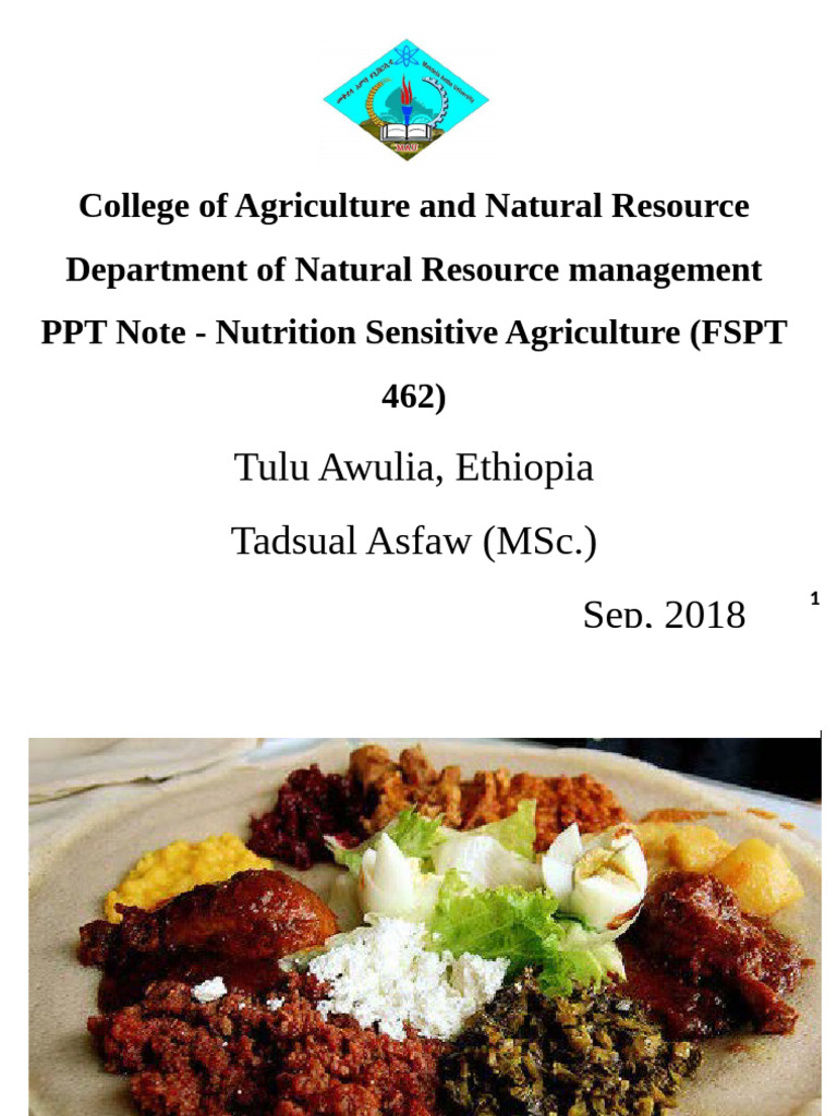 Nutrition Sensitive Agriculture Overview | PDF | Malnutrition | Human ...