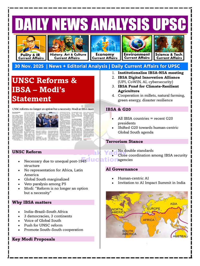 UNSC Reform and IBSA: Modi's Proposals | PDF | International Relations