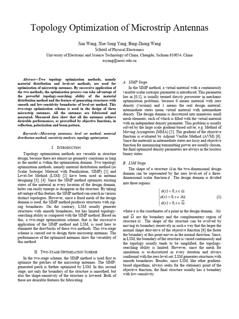 Microstrip Antenna Topology Optimization | PDF | Antenna (Radio ...