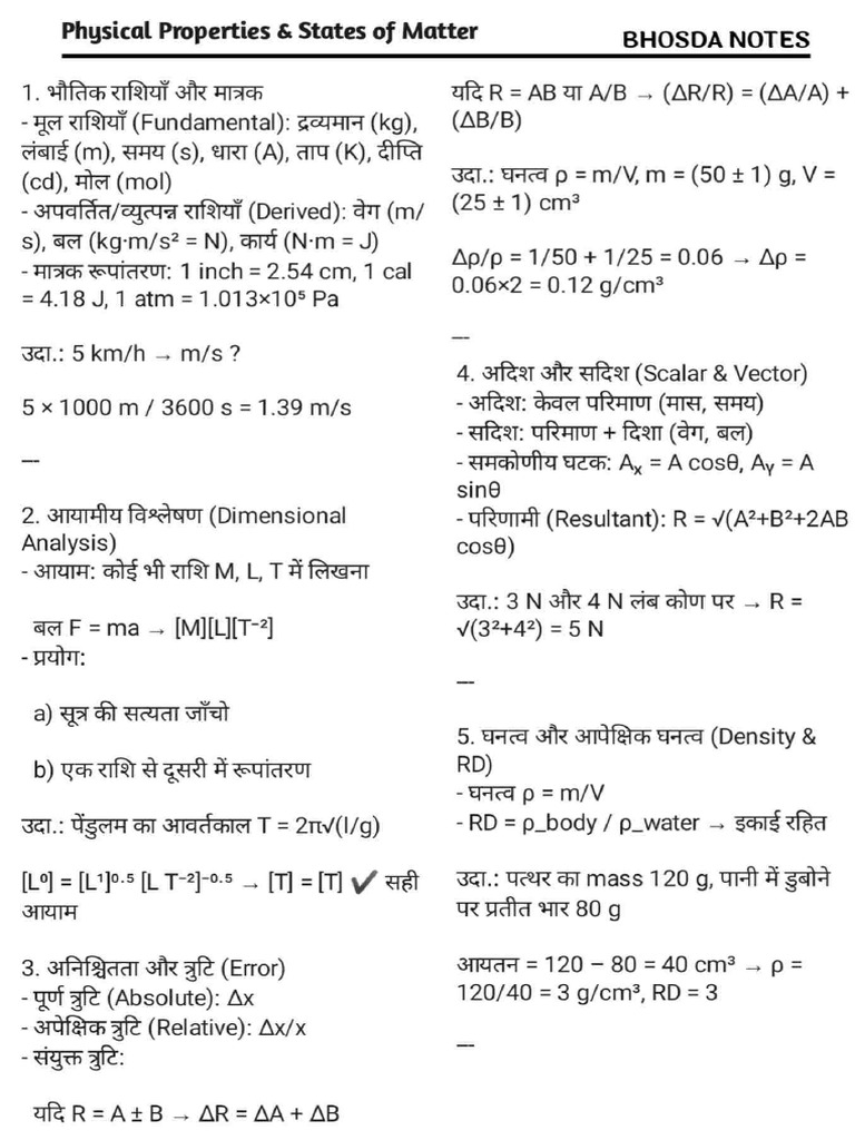 Physics Notes | PDF