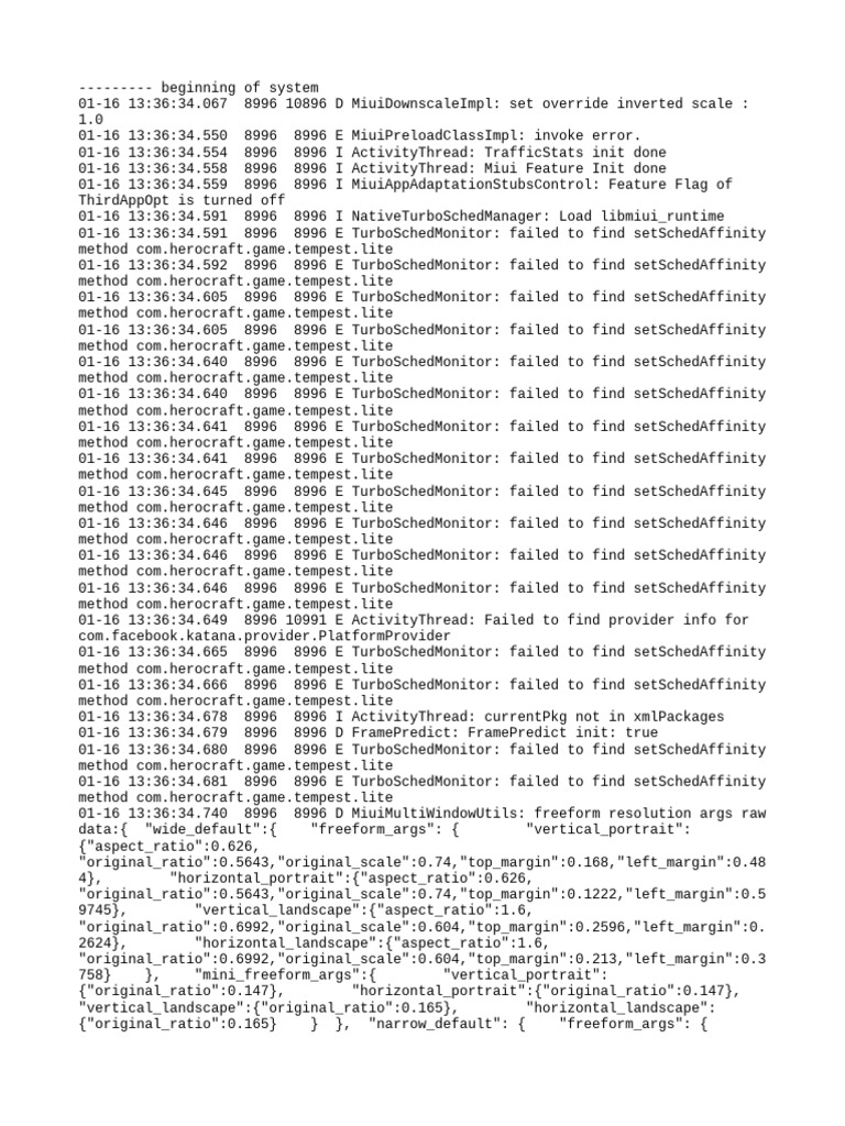 MIUI System Log Analysis and Errors | PDF | String (Computer Science ...