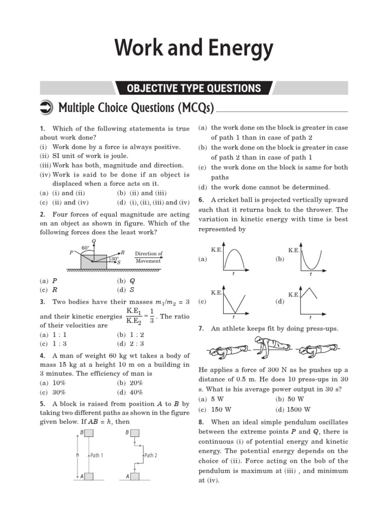 Work n Energy Test | PDF | Force | Kinetic Energy