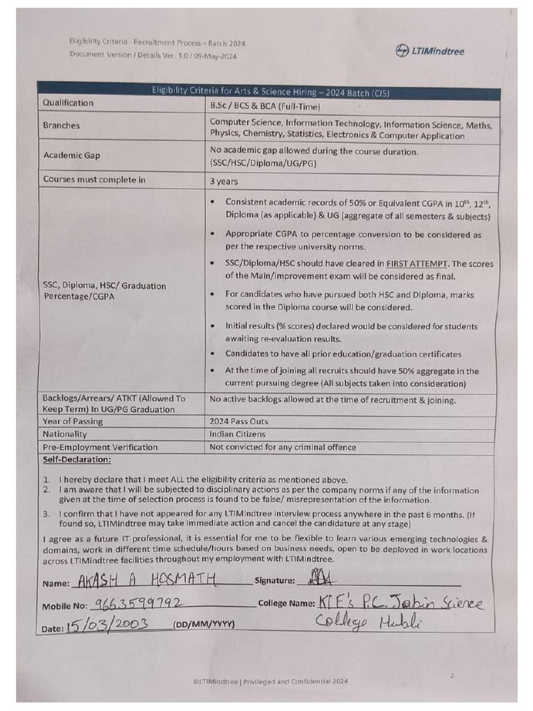 Eligibility+Declaration+Form 3 | PDF