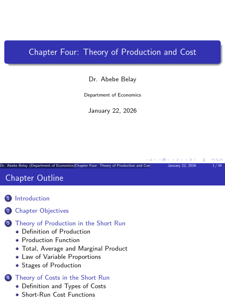 Production and Cost Theory Overview | PDF | Production Function | Long ...