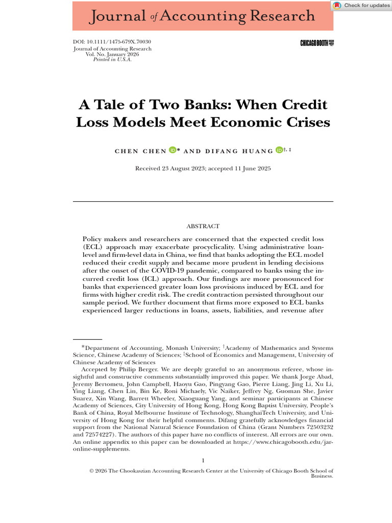 ECL vs. ICL: Bank Lending in Crises | PDF | Banks | Loans