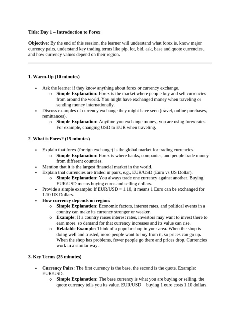 Introduction to Forex Trading Basics | PDF | Foreign Exchange Market ...