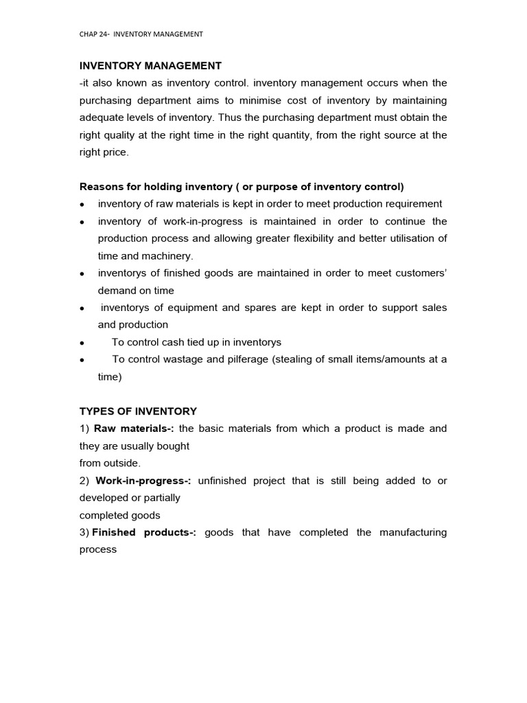 Inventory Management Strategies Explained | PDF | Inventory | Lean ...