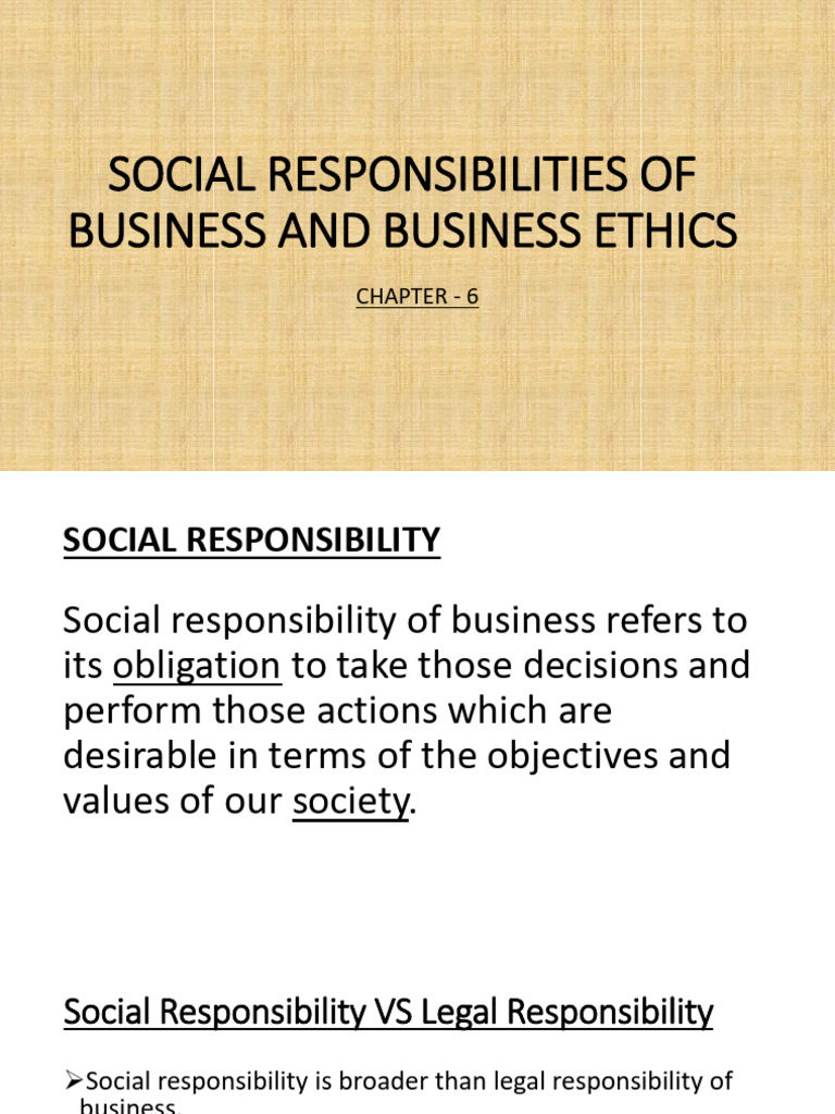Business Ethics and Social Responsibility | PDF | Corporate Social ...