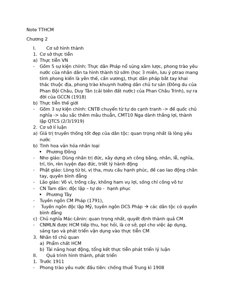 Note TTHCM | PDF