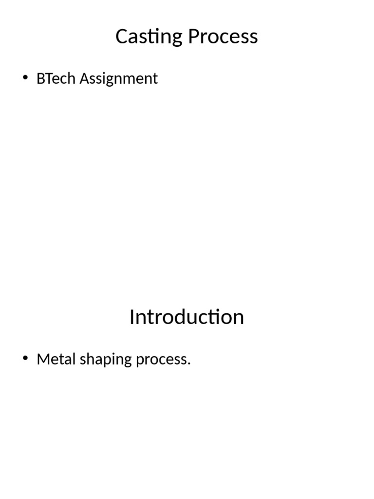 Overview of the Casting Process | PDF