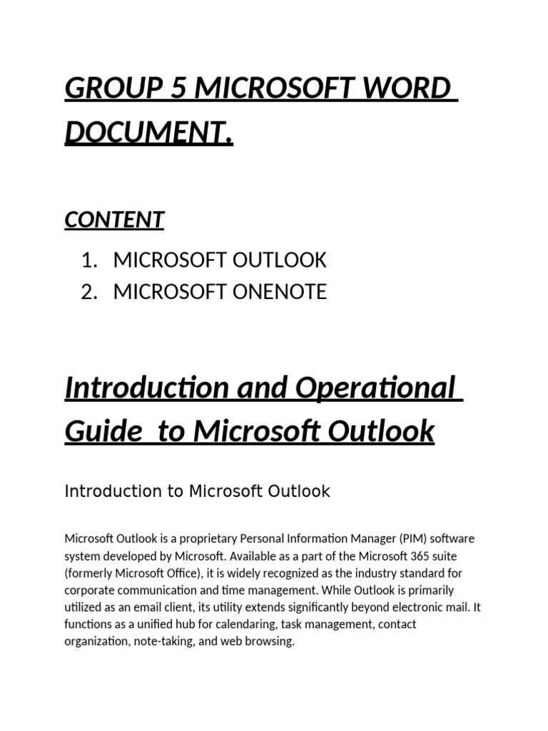 Microsoft Outlook & OneNote User Guide | PDF | Microsoft Outlook ...