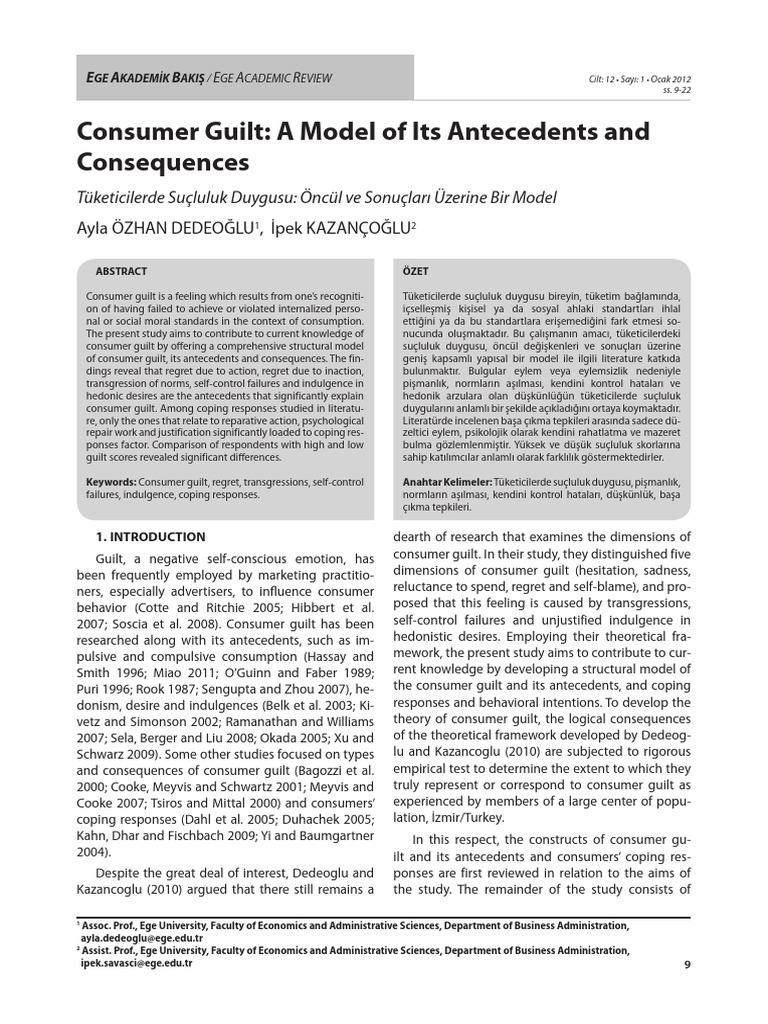 Understanding Consumer Guilt Dynamics | PDF | Guilt (Emotion ...