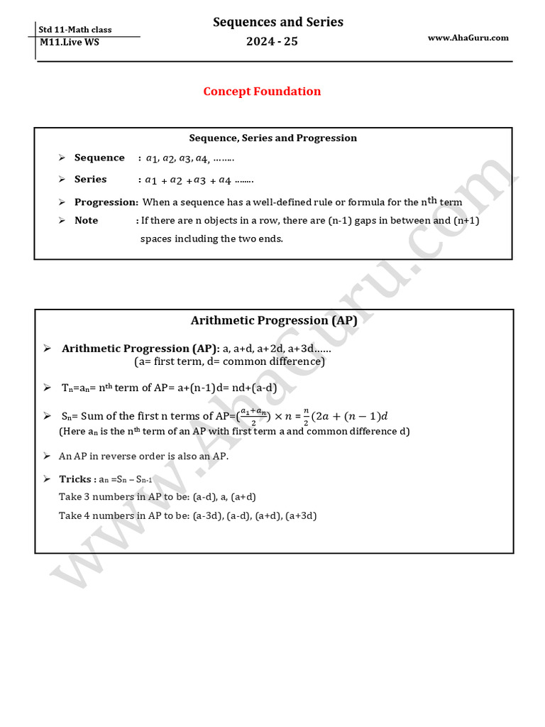 WS020-11-M-23Q-Sequences and Series_1734003619818_88sq3 | PDF ...