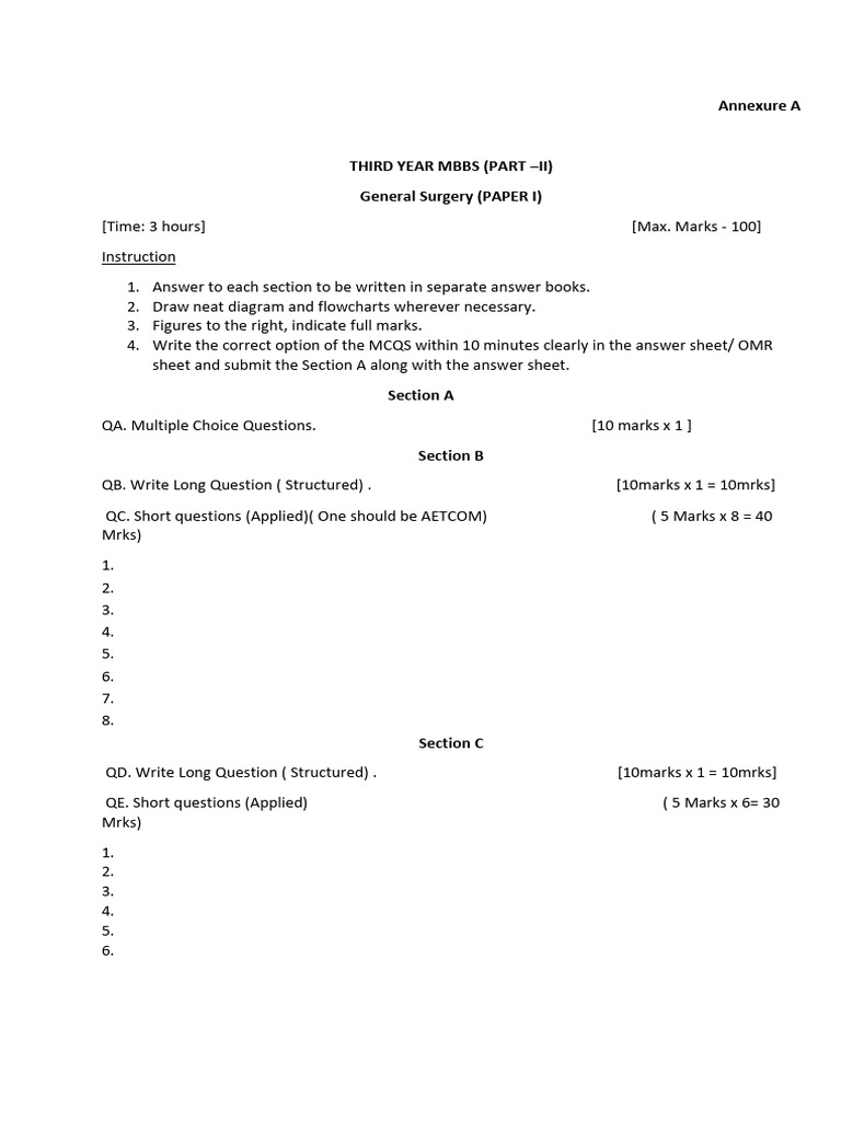 MBBS 3rd Year General Surgery Exam Guide | PDF | Chess | Chess Theory