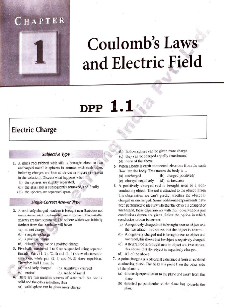 Cengage Electrostatics DPP - Compressed | PDF