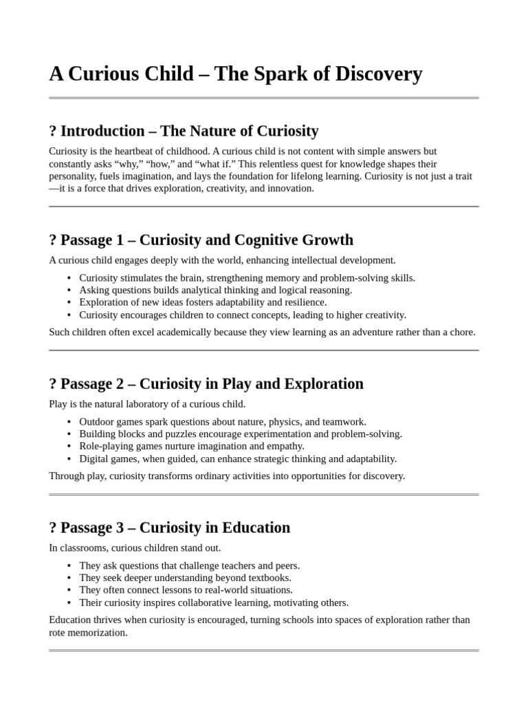 Nurturing Curiosity in Children | PDF | Curiosity | Creativity
