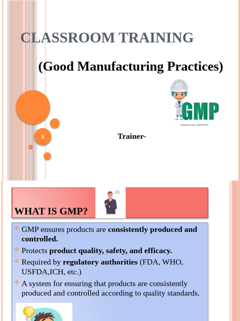 GMP Training: Ensuring Quality Standards | PDF