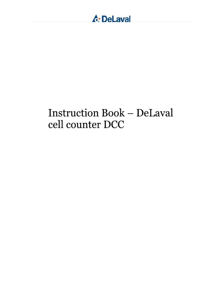 Instruction Book – DeLaval Cell Counter DCC | PDF