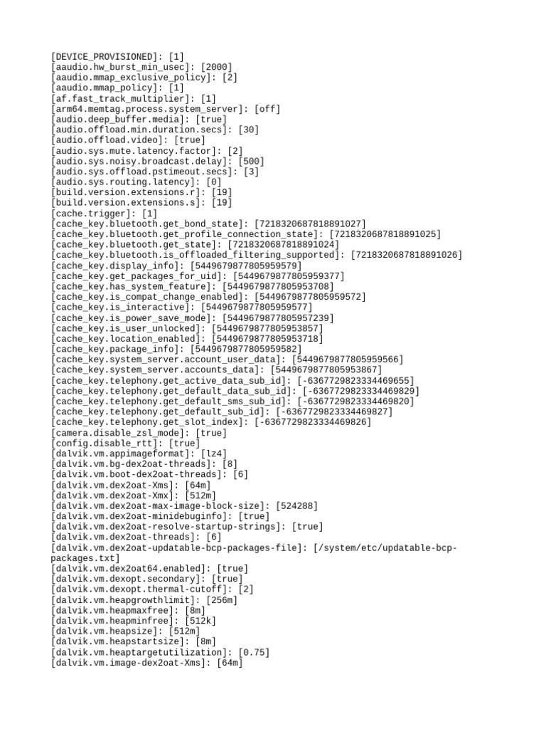Android System Configuration Settings | PDF | Computing | Xiaomi
