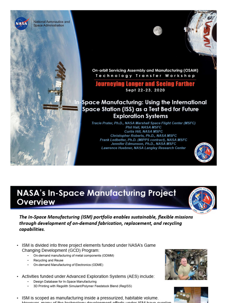 In-Space Manufacturing on ISS Explained | PDF | 3 D Printing | Nasa