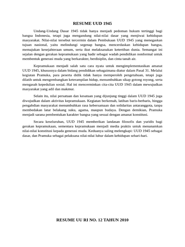 Implementasi UUD 1945 dalam Pramuka | PDF