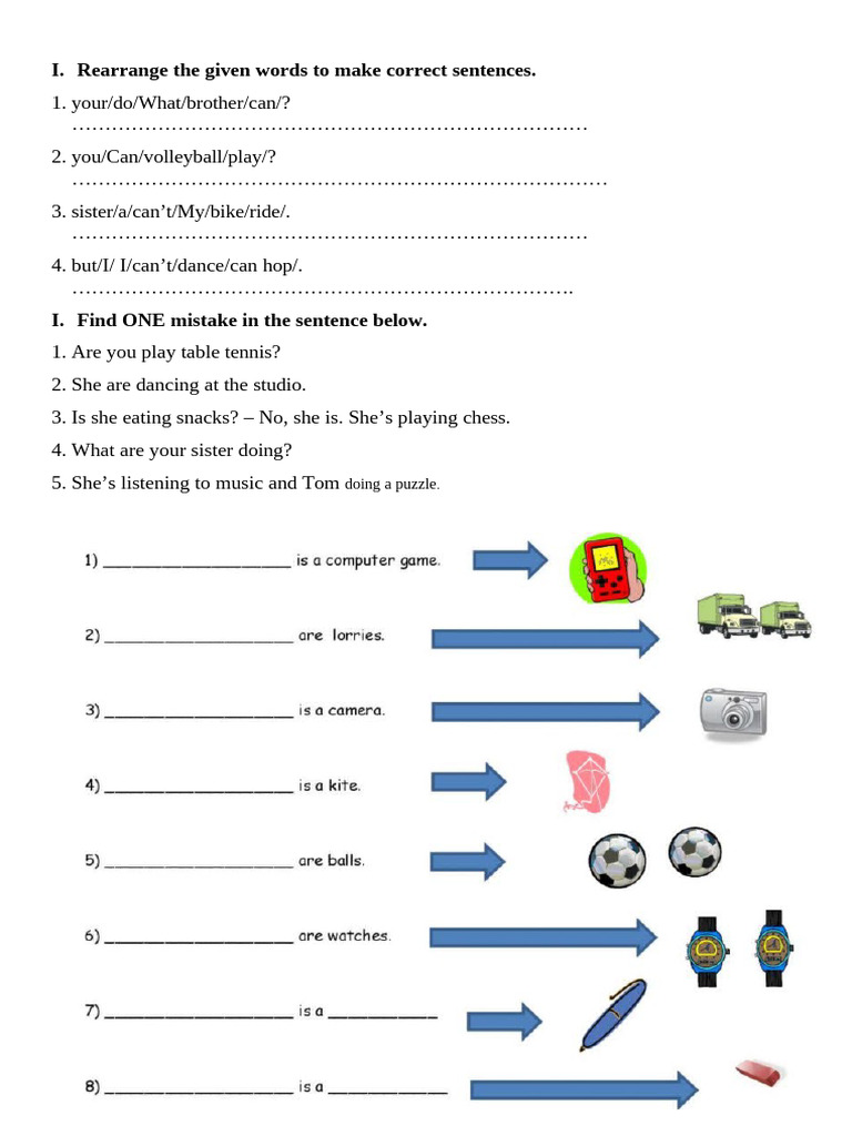 Sentence Correction and Rearrangement Exercise | PDF