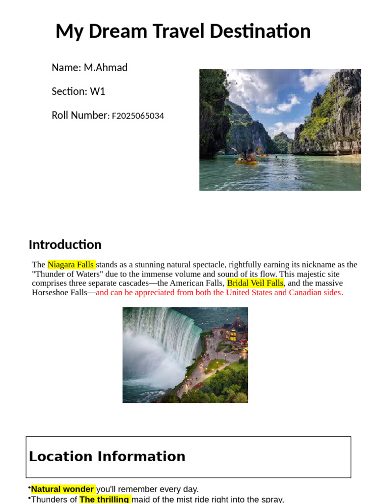 My Dream Travel Destination Final | PDF