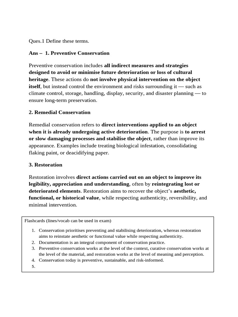 Key Concepts in Art Conservation Ethics | PDF | Conservation ...