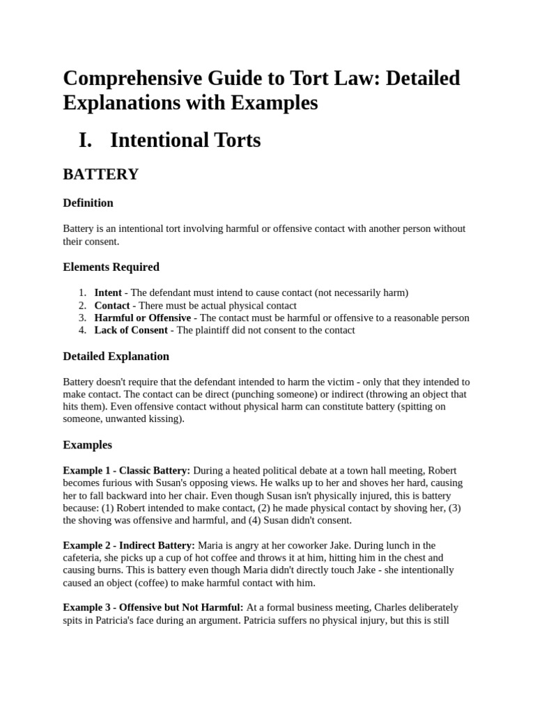 Tort Law | PDF | Conversion (Law) | Trespass