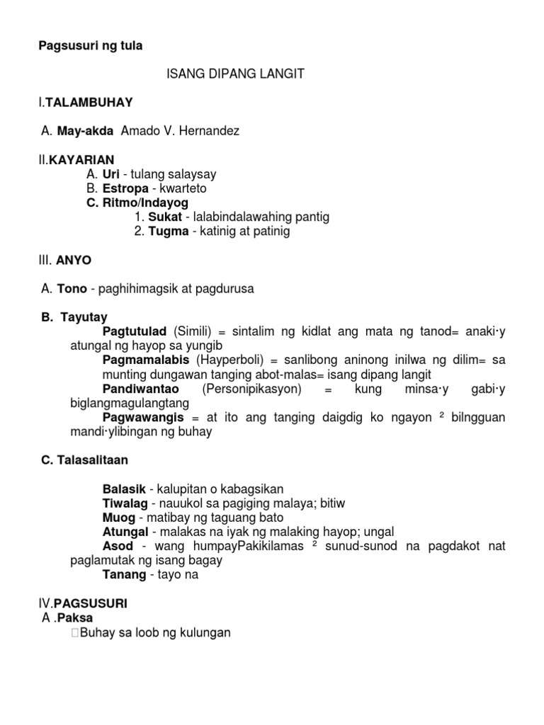 Pagsusuri Ng Tula Jha Pagsusuri Ng Tula Jha