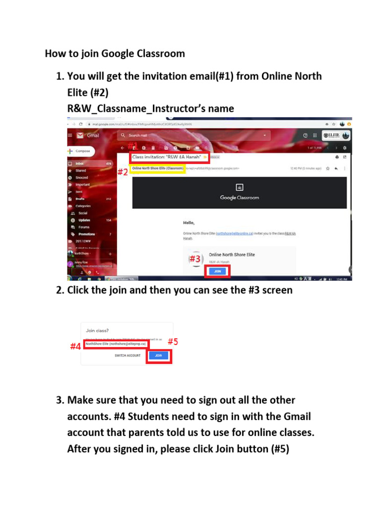 How To Join Google Classroom - Korean | PDF