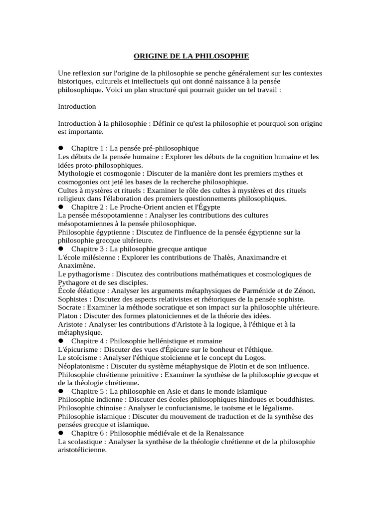 Origines et évolutions de la philosophie | PDF | Philosophie antique ...