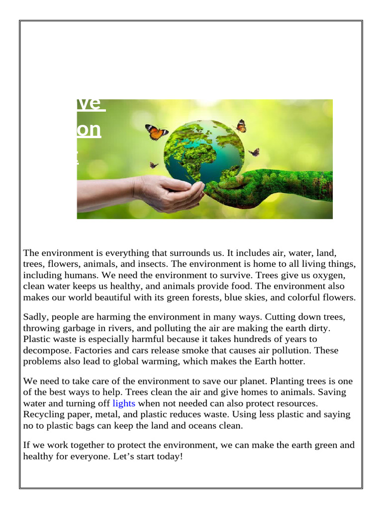 Save the Environment: Key Actions | PDF