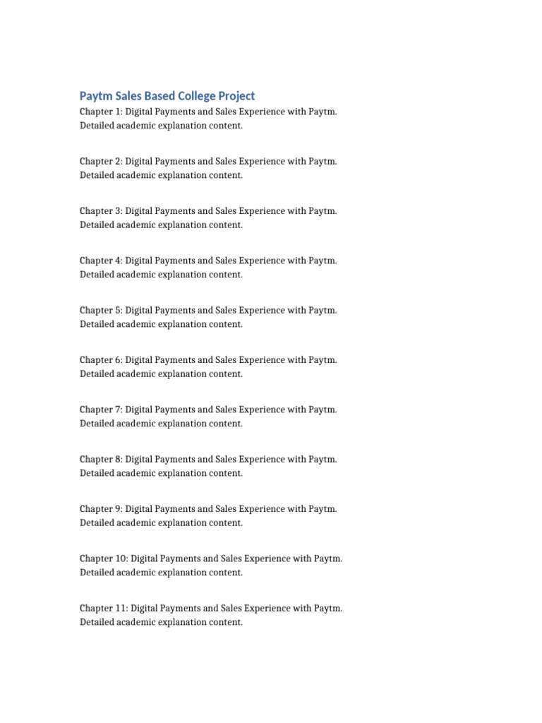 Paytm Digital Payments Project Overview | PDF