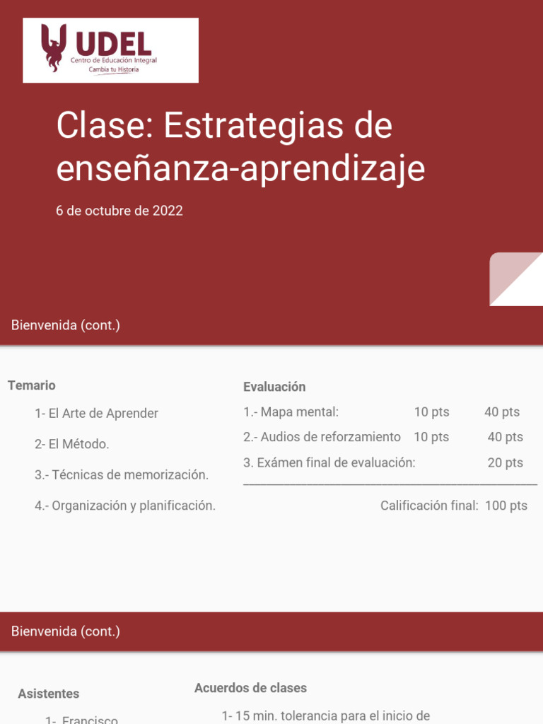 Estrategias de Ea_clase | PDF | Aprendizaje | Atención